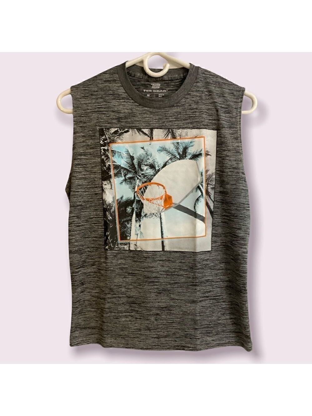 Boys Tek Gear Size Medium Gray Tank Top
